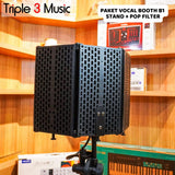 Paket Vocal booth TFF Tech B1 With Stand & Pop Filter