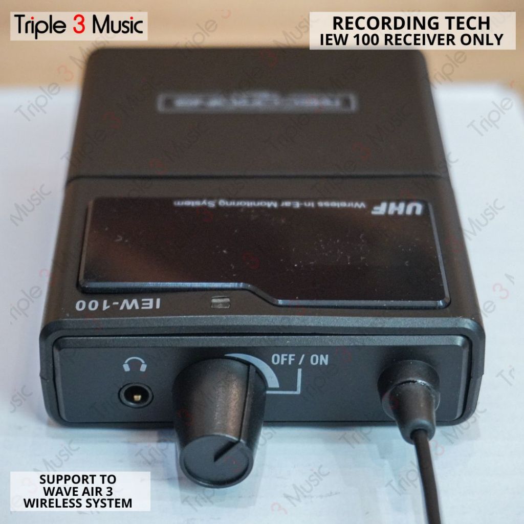 Receiver RX Untuk Recording tech IEW100 IEW 100/ WAVE AIR 3 wireless in ear