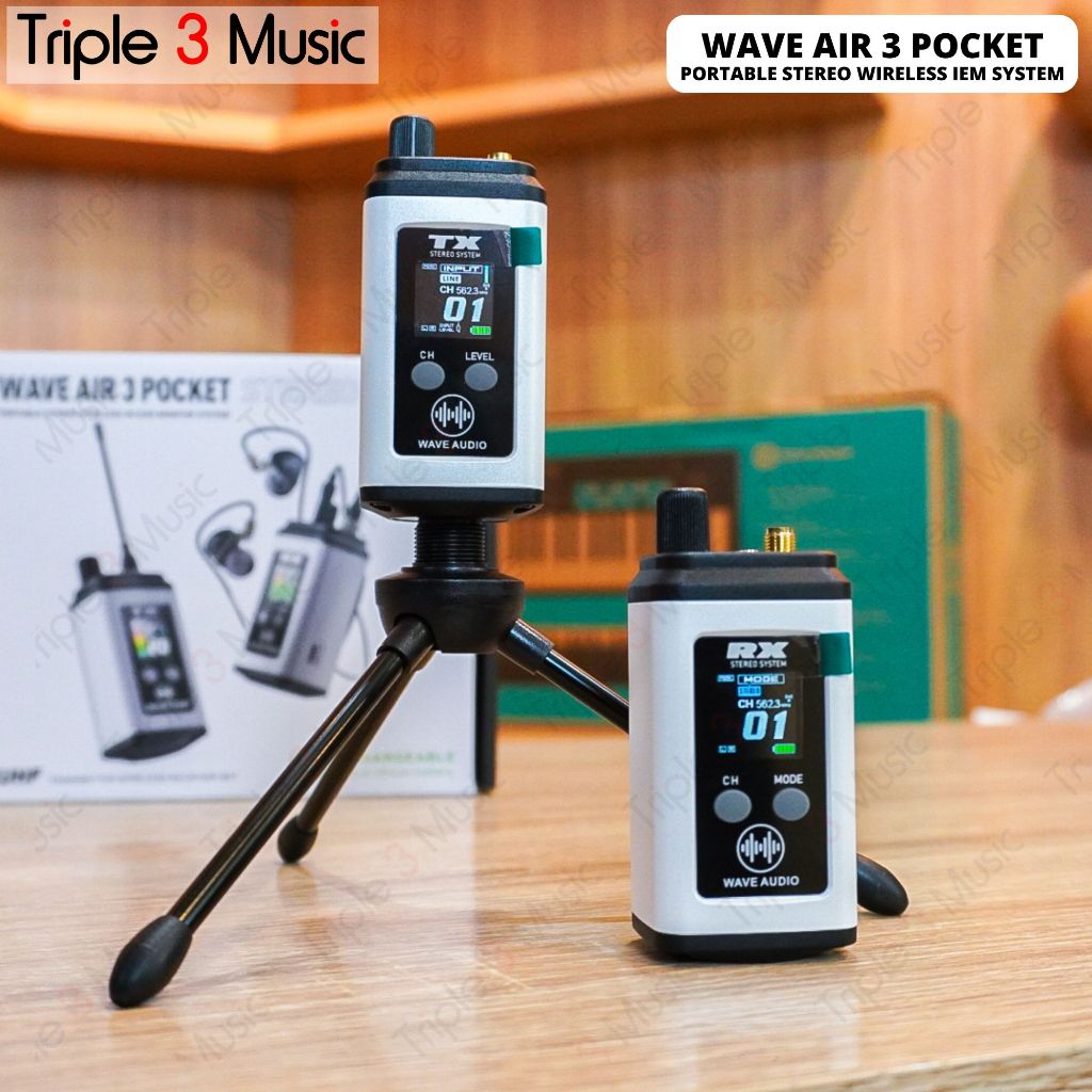 WAVE AIR 3 POCKET SET STEREO WIRELESS IEM IN EAR MONITOR SISTEM