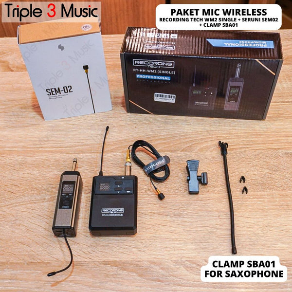 SERUNI SEM-02 Wireless saxophone Microphone with recording tech RT WM2 SINGLE