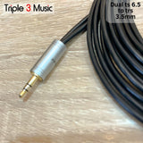 OFC JAPAN Standard Kabel Splitter panjang dual mono ts 6.5 akai ke 3.5 mm 2m