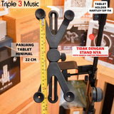 Hartley stand clamp big tablet tab holder Ipad jepit stand mic 10-14 inch