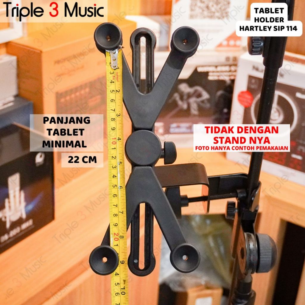 Hartley stand clamp big tablet tab holder Ipad jepit stand mic 10-14 inch