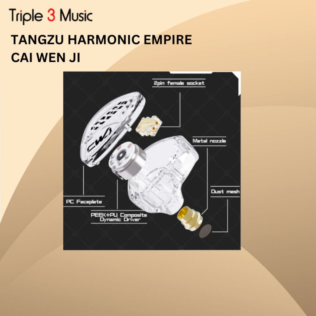 Tangzu Harmonic Empire Cai Wen ji 10mm Single Dynamic Driver IEM In Ear Monitors Earphone