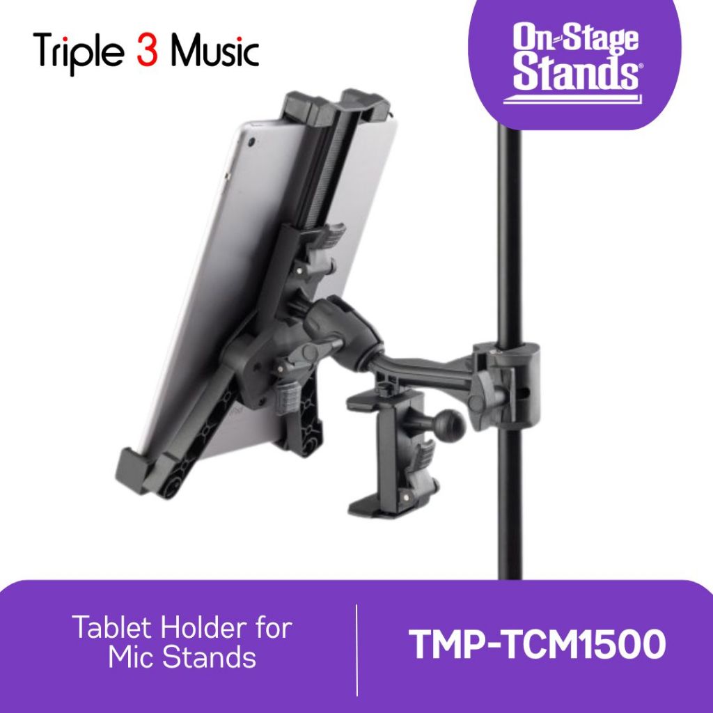 On-Stage TCM1500 stand clamp big tablet tab holder Ipad jepit stand mic 10-14 inch