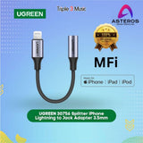 UGREEN 30756 Splitter Lightning to Jack Adapter 3.5mm Open Mic ORIGINAL