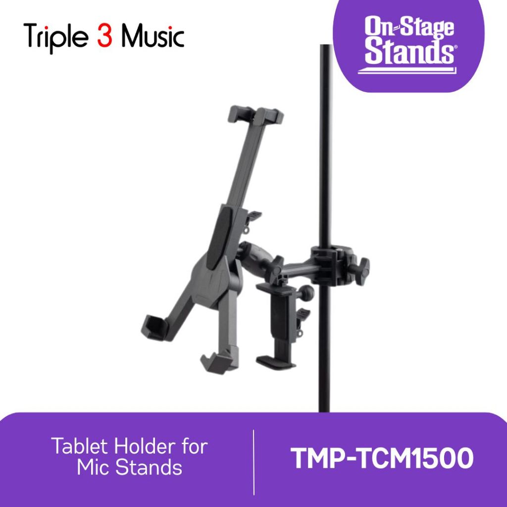 On-Stage TCM1500 stand clamp big tablet tab holder Ipad jepit stand mic 10-14 inch