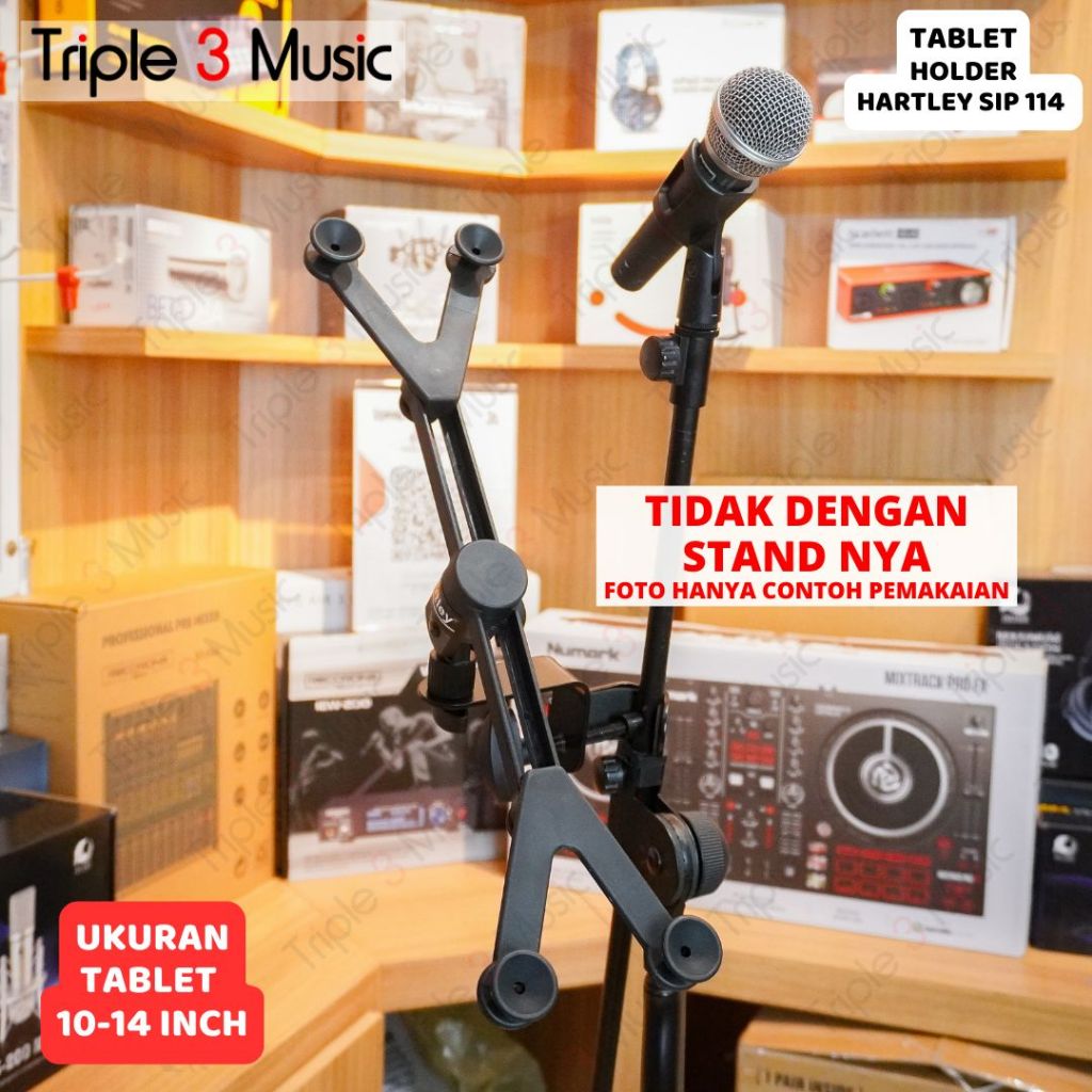 Hartley stand clamp big tablet tab holder Ipad jepit stand mic 10-14 inch
