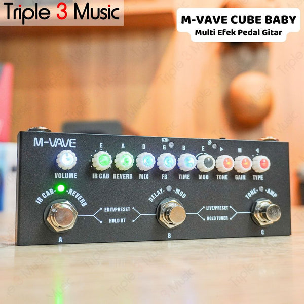 M-Vave MVAVE Cuvave Cube Baby Cubebaby Elektrik Electric Multi Efek Pedal Gitar Rechargeable Effect Guitar Original