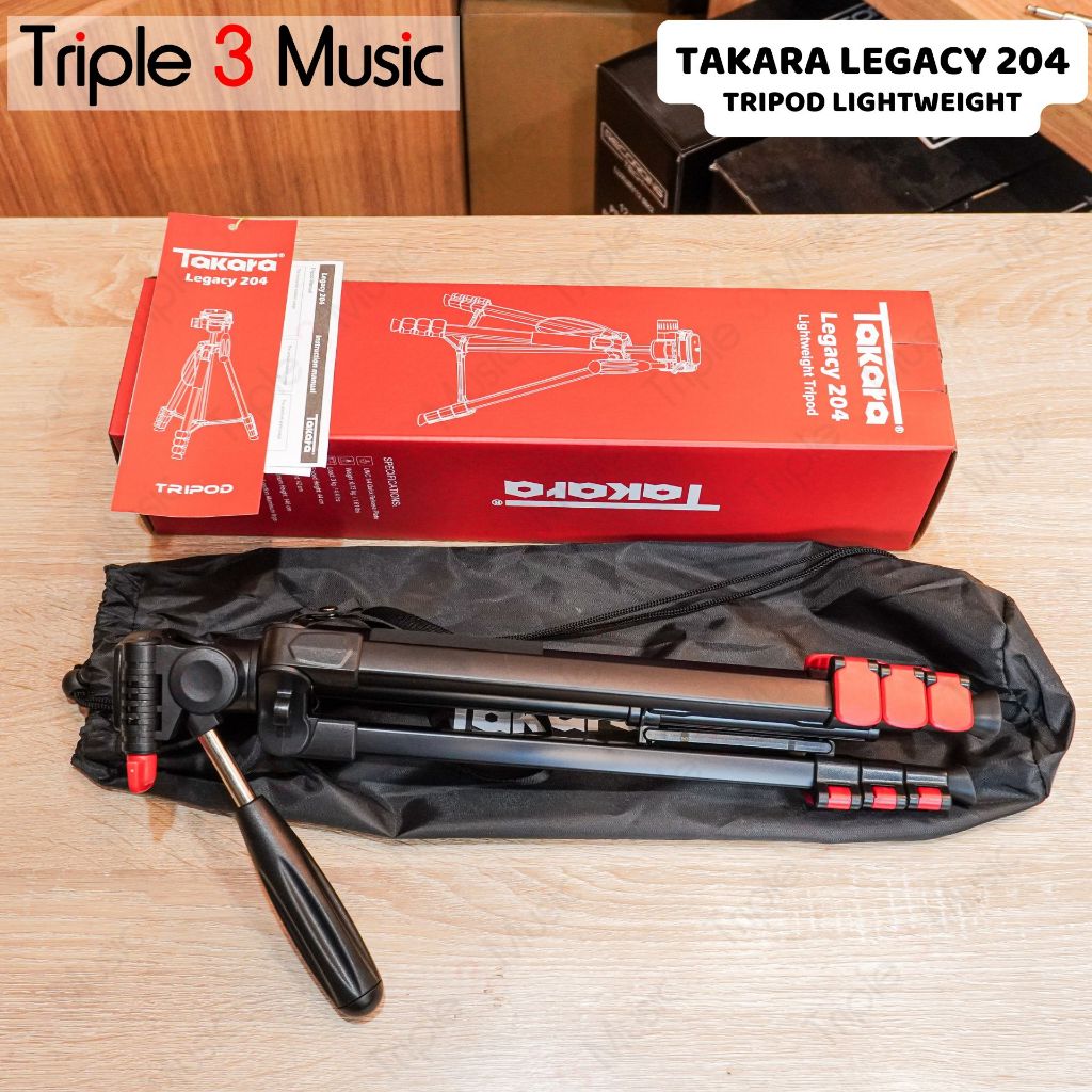 Takara LEGACY 204 Lightweight Tripod KAMERA Fluid Head Tripod untuk Kamera