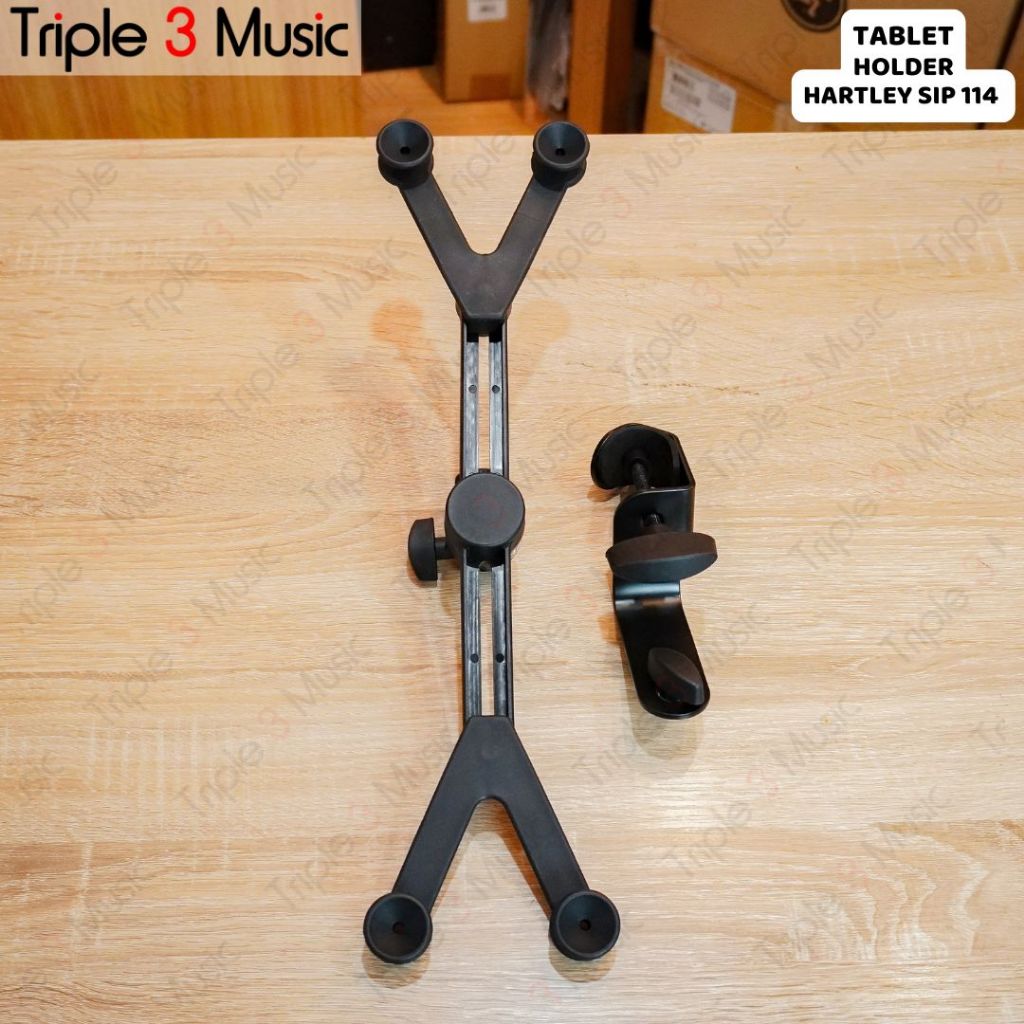 Hartley stand clamp big tablet tab holder Ipad jepit stand mic 10-14 inch