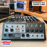 Recording Tech Luxury 4 mk2 LOOPBACK VERSION 4 Input 3 aux USB OTG Mixer audio