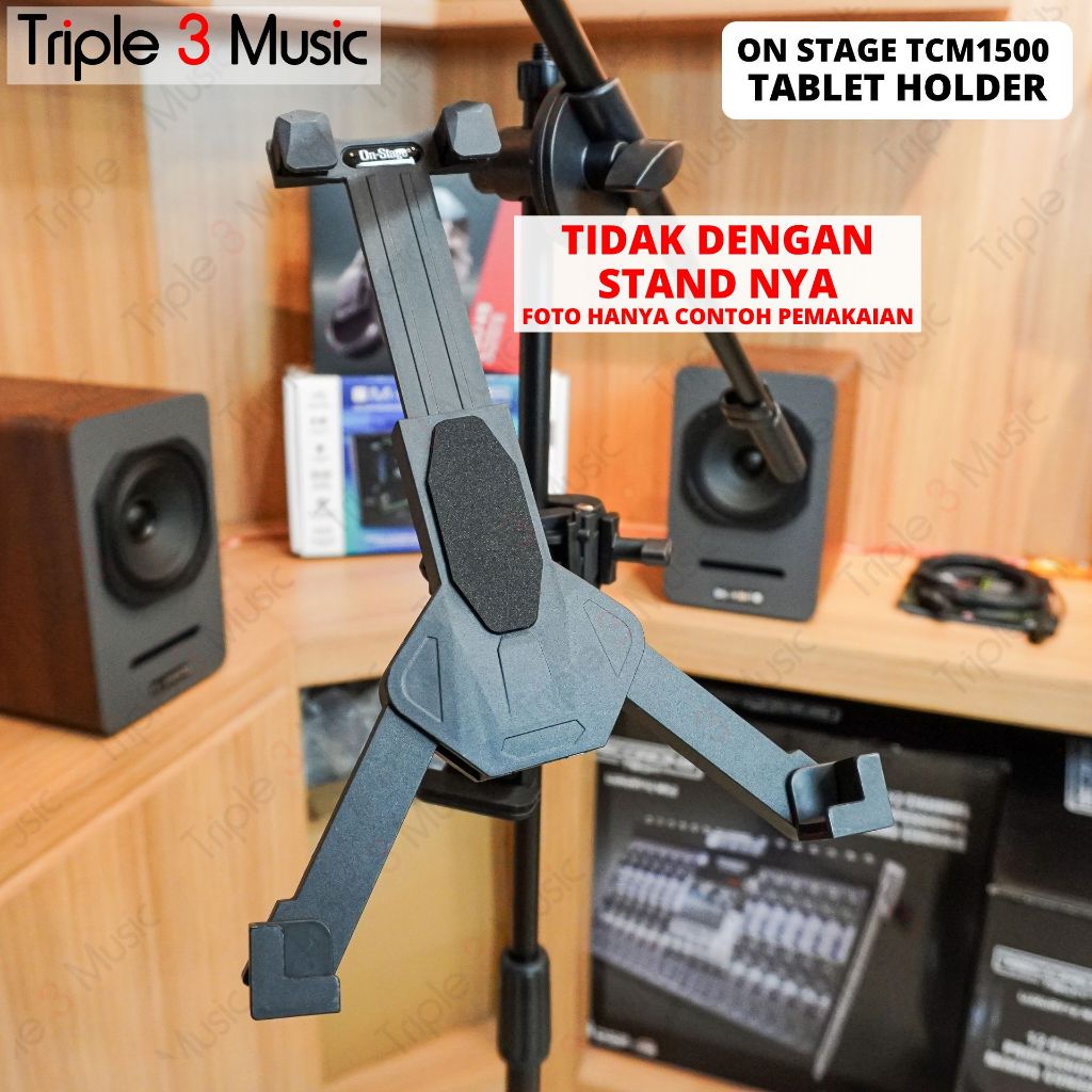 On-Stage TCM1500 stand clamp big tablet tab holder Ipad jepit stand mic 10-14 inch