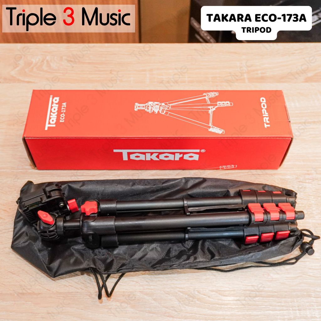 TAKARA ECO-173A Tripod untuk Kamera, Action Cam dan Handphone Aluminium Camera Holder Handphone
