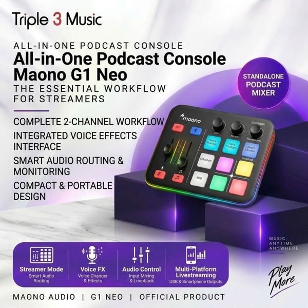 MAONO G1 NEO Gaming Audio Interface RGB 48V Phantom Power for Live Streaming Content Create Gaming