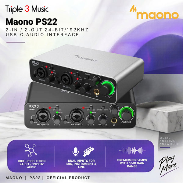 MAONO AU PS22 PS22 PS-22 Audio interface Soundcard streaming 2 input