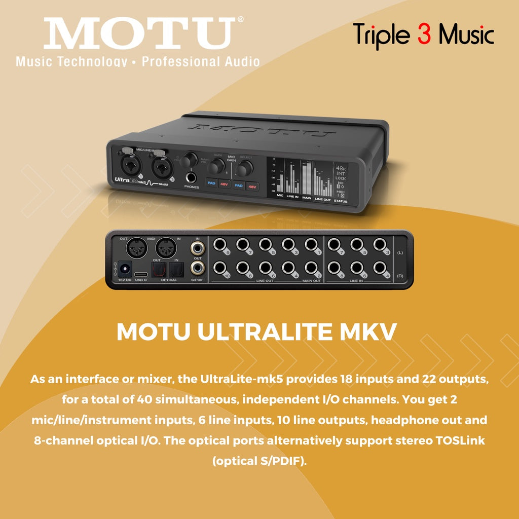 MOTU UltraLite mk5 MKV 18x22 USB Soundcard Sequencer