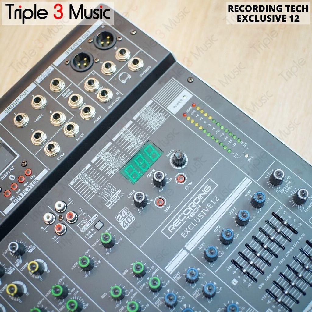 Recording Tech RT Exclusive 12 - Mixer Audio 12 Channel 199DSP