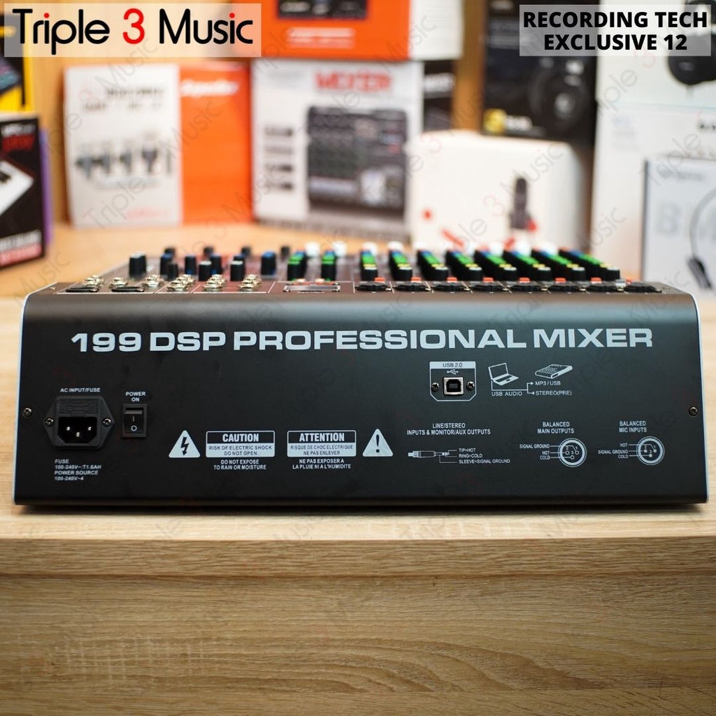 Recording Tech RT Exclusive 12 - Mixer Audio 12 Channel 199DSP