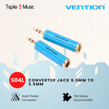 Vention S04 Converter jack 6.5mm to 3.5mm Headphone besar ke kecil