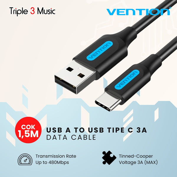Vention COK Kabel Data soundcard USB A to USB TIPE C 3A support quick - COK-1.5m